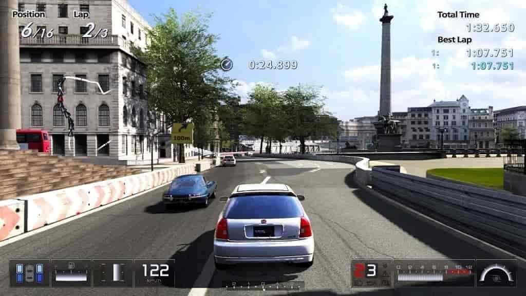 Gran Turismo 5 online racing mode with up to 16 players